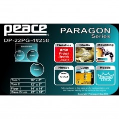 BATTERIA PEACE PARAGON DP-22PG-4-C1 +258 FIREBALL SPARKLE - vaiconlasigla