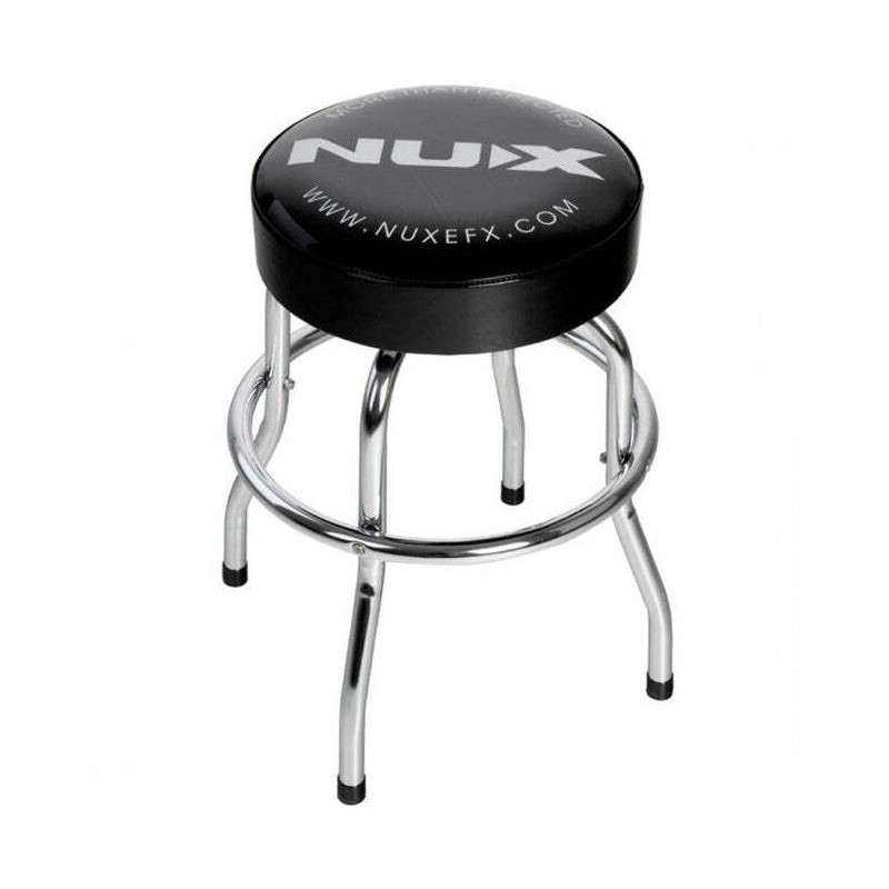 NUX Barstool seggiolino cromato con cuscino nero