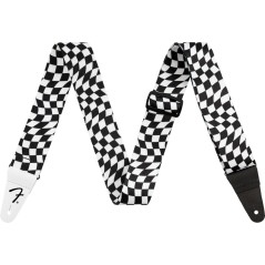 FENDER Wavy Checkerboard Polyester Strap, Black/White - vai con la sigla
