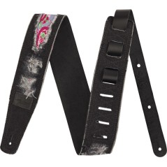 FENDER x Wrangler Ripped Denim Strap, Black - vai con la sigla