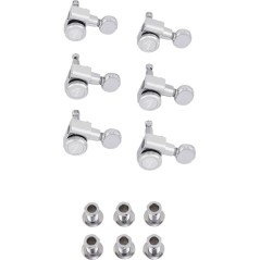 FENDER Staggered Locking Tuners with Vintage-Style Buttons, Polished Chrome (6) - vai con la sigla