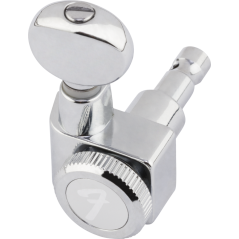 FENDER Staggered Locking Tuners with Vintage-Style Buttons, Polished Chrome (6)