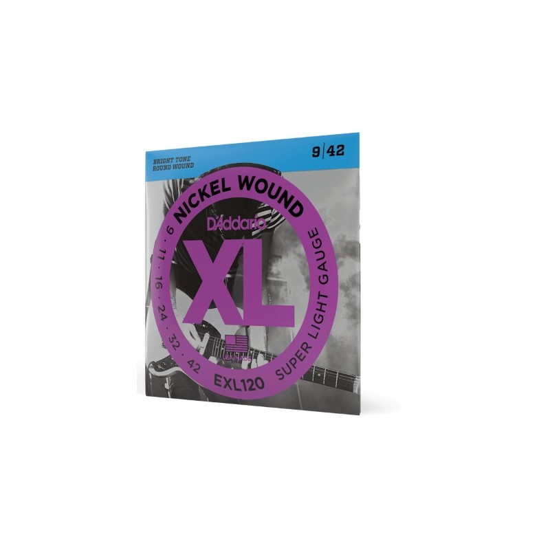 D'Addario EXL120 corde per chitarra elettrica, Nickel Wound, Super Light, 9-42 D'Addario EXL120 corde per chitarra elettrica, Nickel Wound, Super Light, 9-42