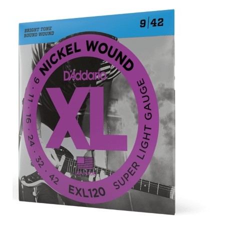D'Addario EXL120 corde per chitarra elettrica, Nickel Wound, Super Light, 9-42 - vai con la sigla