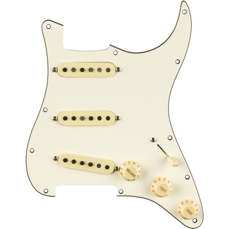 Fender Pre-Wired Strat Pickguard, Pure Vintage '59 w/RWRP Midde, Parchment 11 Hole PG
