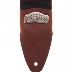 MAGRABO' Stripe SC Cotton Nero 8 cm terminali Core Marrone, fibbia Recta Argento - vai con la sigla