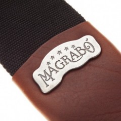 MAGRABO' Stripe SC Cotton Nero 8 cm terminali Core Marrone, fibbia Recta Argento - vaiconlasigla