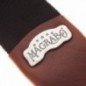MAGRABO' Stripe SC Cotton Nero 8 cm terminali Core Marrone, fibbia Recta Argento