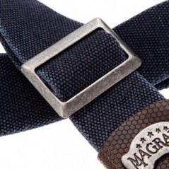 MAGRABO' Stripe SC Cotton Washed Blu 5 cm terminali Twinkle Grigio, fibbia Recta Argento - vaiconlasigla