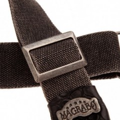 MAGRABO' Stripe SC Cotton Washed Nero 5 cm terminali Cocco Pros Nero, fibbia Recta Argento - vai con la sigla