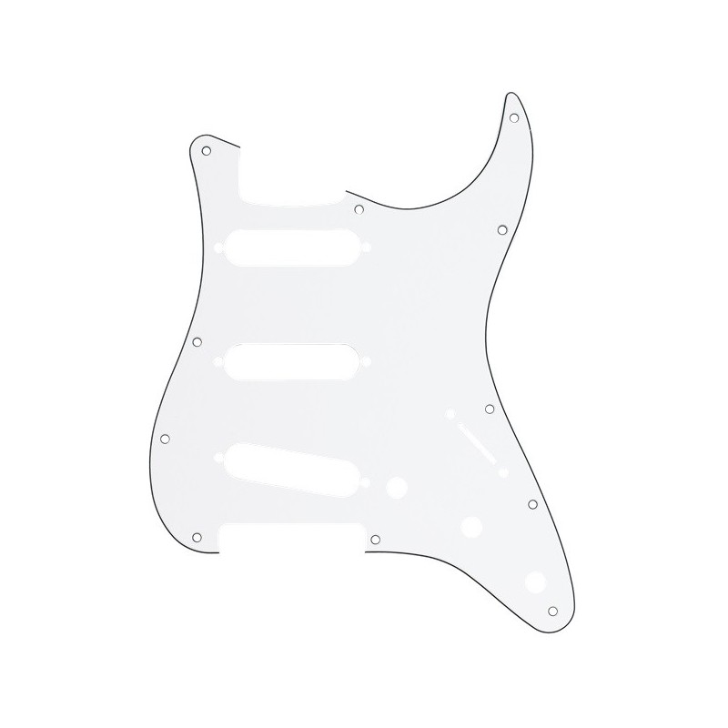 FENDER Pickguard, Stratocaster® S/S/S, 11-Hole Mount, W/B/W, 3-Ply
