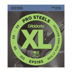 D'ADDARIO EPS165 ProSteels Bass, Custom Light, 45-105, Long Scale - vaiconlasigla