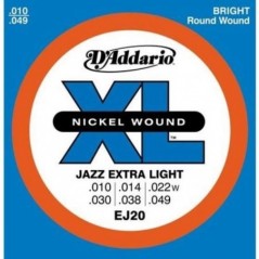 D'ADDARIO EJ20 Nickel Wound, JazzExtra Light, 10-49 - vai con la sigla