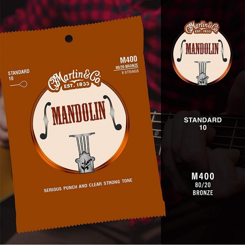 MARTIN M400 Corde per Mandolino, Bronze Wound 80/20