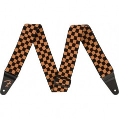 FENDER Tracolla Weighless ™ da 2", Ltd Edition Checker Orange/Black - vaiconlasigla