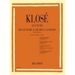 Klose' 20 studi di genere e di meccanismo, PER CLARINETTO